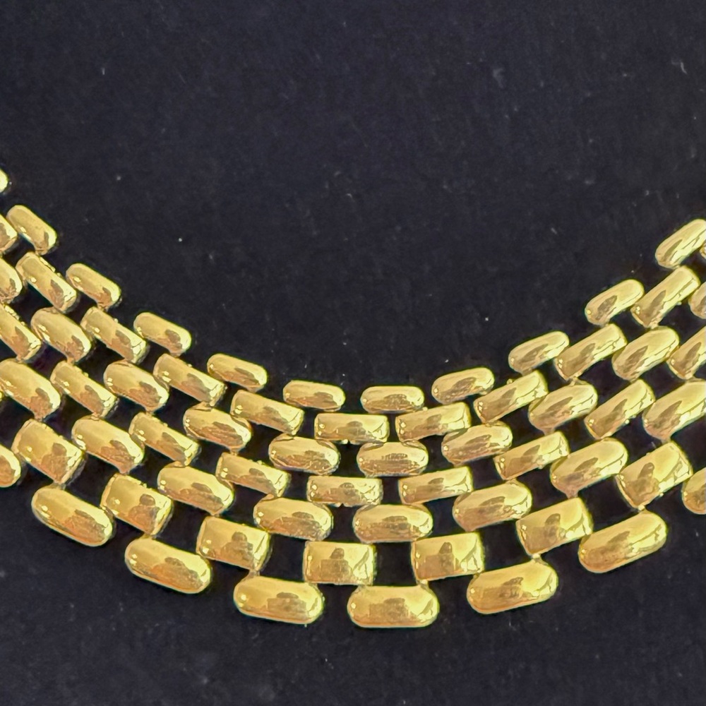 Elegant Napier MCM Vintage Gold Plated Panther Link Cleopatra Style Necklace - Picture 7 of 8